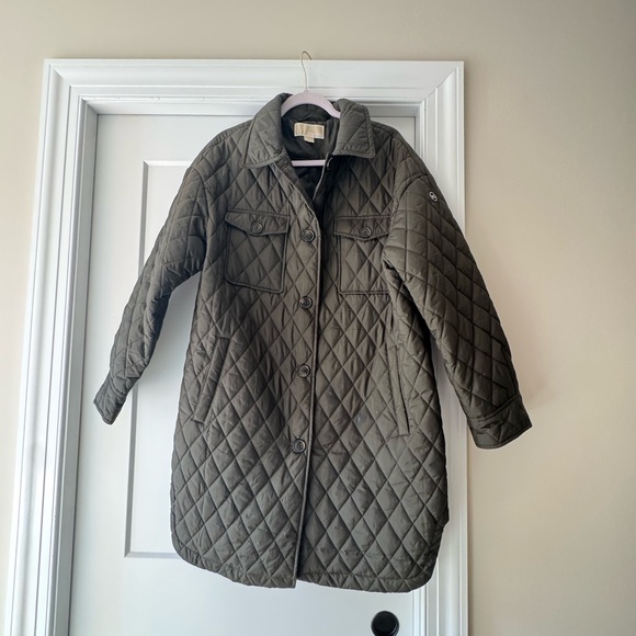 MICHAEL Michael Kors Quilted Khaki Puffer Jacket - Picture 1 of 4
